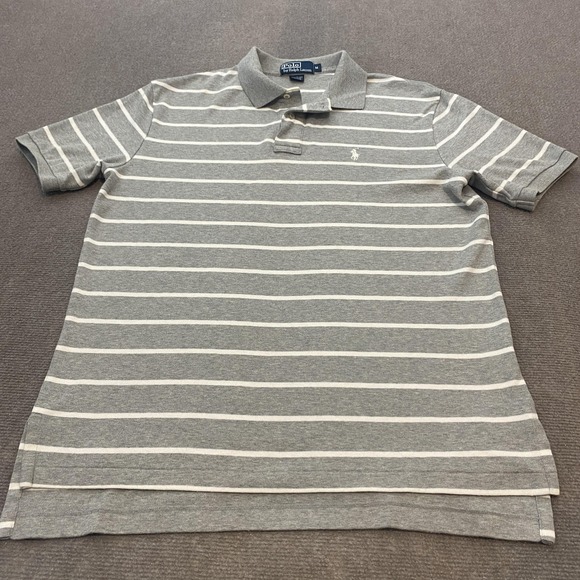 Polo Ralph Lauren Polo Shirt Mens Medium Striped Classic Casual Short Sleeve - Picture 1 of 9